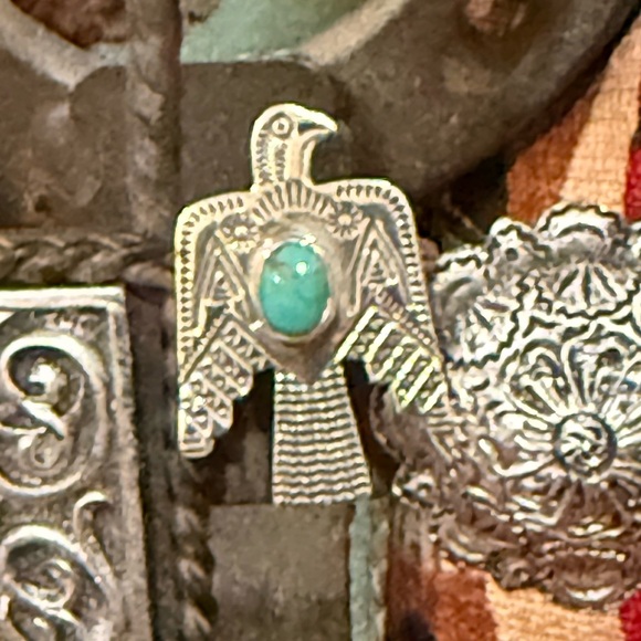 Hand Crafted Jewelry - Amazing Thunderbird Sterling Silver Ring 
 Protection Loyal Graceful